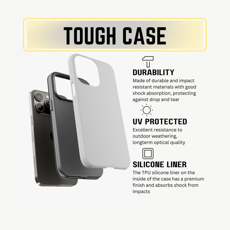 Puede incluir: Una funda para tel&eacute;fono resistente con un exterior de silicona blanco y una capa interior negra. La funda est&aacute; dise&ntilde;ada para proteger tu tel&eacute;fono de ca&iacute;das y ara&ntilde;azos. Cuenta con un forro de silicona para absorber los golpes, protecci&oacute;n UV para una calidad &oacute;ptica a largo plazo y materiales duraderos para resistir los impactos.