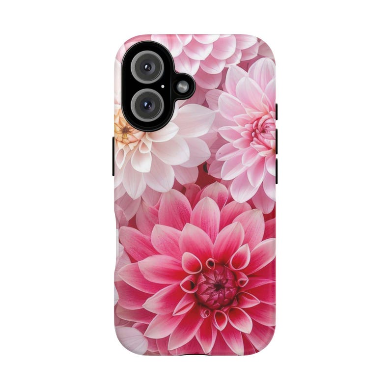 Funda para teléfono Pink Dahlias: carcasa de policarbonato resistente a impactos imagen 1