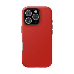Vintage Red MagSafe iPhone Case | Tough Magnetic Phone Cover for iPhone 16 Pro Max 15 Pro Plus 14 13 Mini | Minimalist Shockproof Case