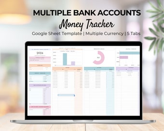 2025 Money Tracker Google Sheet: Multiple Accounts Budget (Digital)