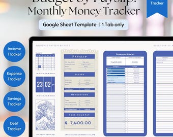 Monthly Budget Google Sheet Template: Payslip Expense Tracker (Digital Download)