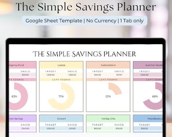 Financial Goal Tracker | Savings Planner | Digital Download for Excel & Google Sheets | Money Tracker