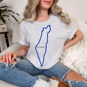 Israel Map "Home" T-Shirt, Pro-Israel Support T-Shirt, Jüdisches Stolz-Shirt, Stand mit Israel-Bekleidung, zionistisches Geschenk