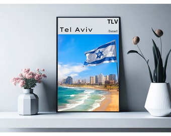 Tel Aviv Wall Art, Tel Aviv Art Print, Tel Aviv Photo, Tel Aviv Street Art, Israel Art, Jewish Art, Israel Poster, Jewish Art