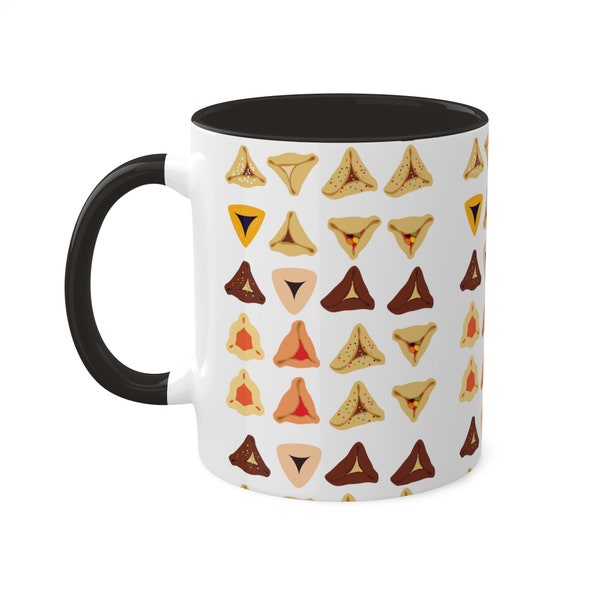 Hamantaschen Purim Cookie Mug, Jewish gift, Israel art, coffee cup, coffee mug tea, Jewish Holiday, Happy Purim