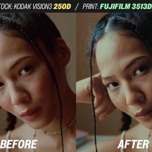 Puede incluir: Imagen dividida que muestra el rostro de una mujer antes y despu&eacute;s de una edici&oacute;n fotogr&aacute;fica. La imagen "ANTES" est&aacute; a la izquierda y la imagen "DESPU&Eacute;S" a la derecha. La mujer tiene el pelo oscuro en trenzas, una camiseta blanca y un collar turquesa.