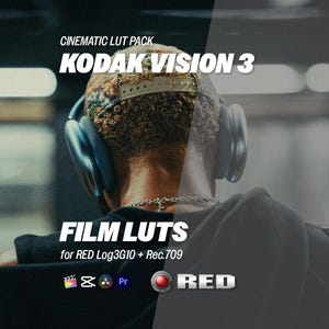 Kodak Vision3 LUTs for RED Log3G10 – Film Emulation LUTs for Log & Rec.709 | Premiere, DaVinci Resolve, CapCut, Final Cut image 1