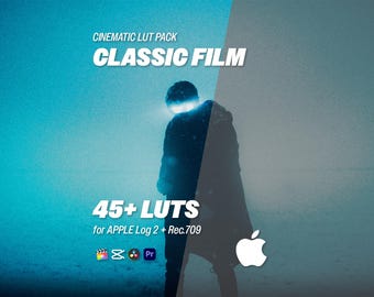 Klassische Film LUTs für Apple Log 2 - 45+ Kinematische LUTs für Log & Rec.709 | Premiere, DaVinci Relösung, CapCut, Final Cut