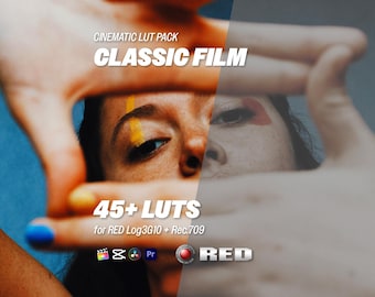 Classic Film LUTs for RED Log3G10 – 45+ Cinematic LUTs for Log & Rec.709 | Premiere, DaVinci Resolve, CapCut, Final Cut