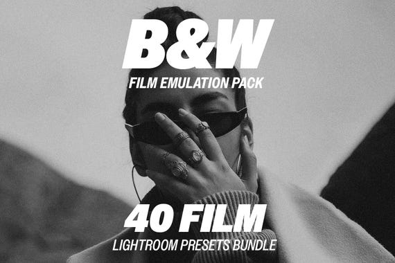 Black and White Film Lightroom Presets – 40 Film Emulation Presets (Mobile & Desktop, Filmic Aesthetic, Retro Filters)