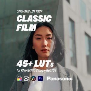 Classic Film LUTs – PANASONIC / Lumix V-Log & Rec.709 - Film Emulation LUT Pack (Cinematic Color Grading, LOG to Rec709, Natural Film Look)