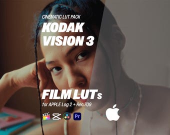 LUTs de Kodak Vision3 para Apple Log 2: LUTs de emulación de película para Log y Rec.709 / Premiere, DaVinci Resolve, CapCut, Final Cut