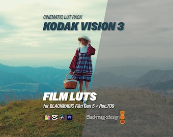 Kodak Vision3 LUTs for Blackmagic Film Gen 5 – Film Emulation LUTs for Log & Rec.709 | Premiere, DaVinci Resolve, CapCut, Final Cut