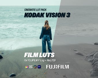 LUTs de Kodak Vision3 para Fujifilm F-Log: LUTs de emulación de película para Log y Rec.709 / Premiere, DaVinci Resolve, CapCut, Final Cut