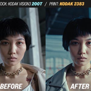 May include: A split image showing a person before and after a visual effect. The person has short black hair and wears a gold chain necklace and a white top. The text "BEFORE" and "AFTER" are displayed below the respective images.