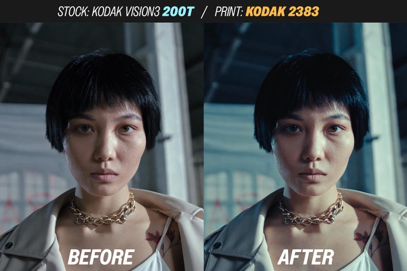 May include: A split image showing a person before and after a visual effect. The person has short black hair and wears a gold chain necklace and a white top. The text "BEFORE" and "AFTER" are displayed below the respective images.
