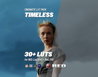 Timeless LUTs for RED Log3G10 – 30+ Cinematic LUTs for Log & Rec.709 | Premiere, DaVinci Resolve, CapCut, Final Cut