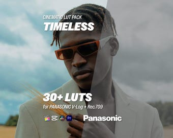 Timeless LUTs for Panasonic V-Log – 30+ Cinematic LUTs for Log & Rec.709 | Premiere, DaVinci Resolve, CapCut, Final Cut