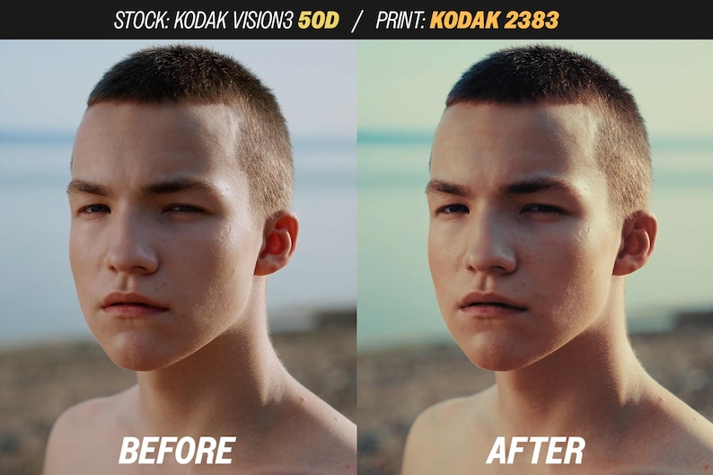 May include: Split image showing a person's face before and after a photo edit. The "Before" image is on the left, and the "After" image is on the right. The text "BEFORE" and "AFTER" are at the bottom of each image.