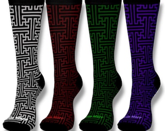 Calcetines deportivos Sayagata Tattoo: patrón budista japonés para mayor resistencia y durabilidad. Acolchados, duraderos y suaves. Disponibles en 4 colores.