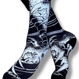 Dragon Claw Tattoo Art Socks: Unisex Crew Socks by Kevin Marr