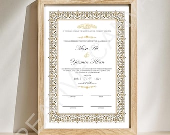 Digital Nikkah Contract, Islamic Nikkah Certificate Template, Nikkah Nama Sign, Islamic Wedding Sign Template, Islamic Wedding Certificate