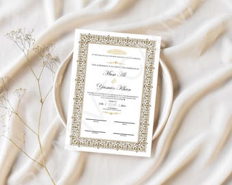 Digital Nikkah Contract, Islamic Nikkah Certificate Template, Nikkah Nama Sign, Islamic Wedding Sign Template, Islamic Wedding Certificate