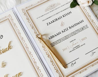 Luxury Nikkah Certificate, Personalized Nikkah Contract, Islamic Wedding Contract, Nikkah Nama, Muslim Marriage Certificate, Islamic Wedding
