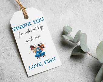 LITTLE Blue Gift Tag | Blue Truck | Favor Bag | Goodie Bag | Party | Birthday | Template