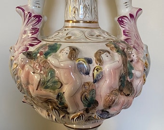 KERAMOS R.Capodimonte 花瓶 イタリア ヴィンテージ サイン 現在、この