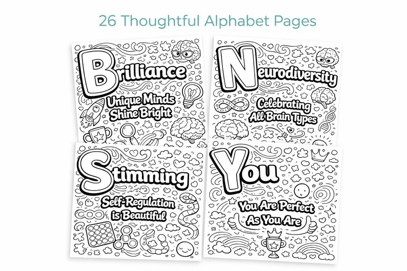 A–Z of Neurodiversity Coloring Book | Autism Affirming Alphabet ...
