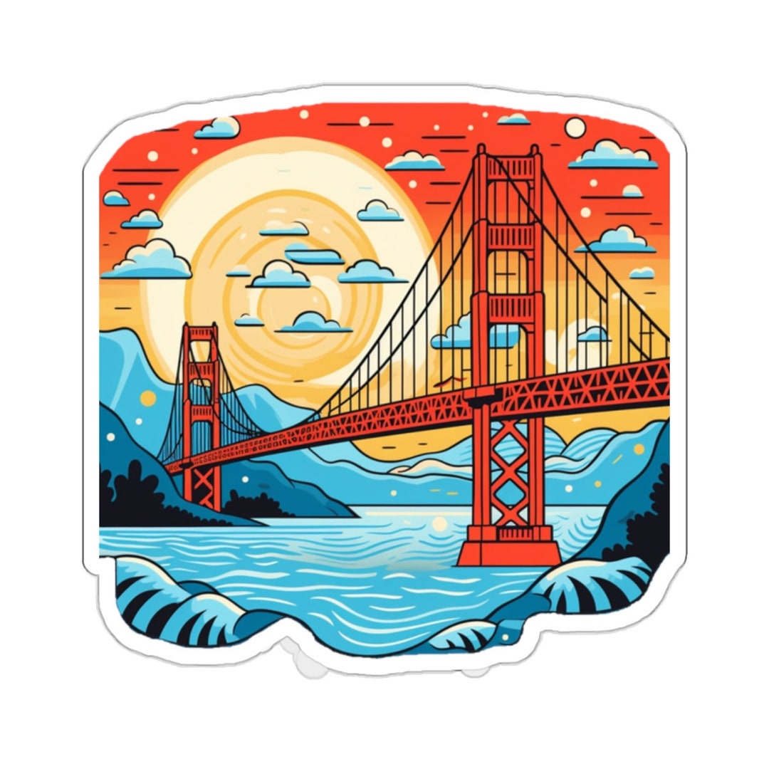 Bridge Sticker Golden Gate Bridge Sticker - Etsy