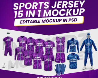 15‑in‑1 Sports Jersey PSD Mockup Pack