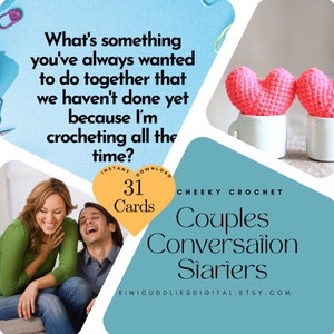PRINTABLE Crochet Conversation Starters For Couples | Romantic Couple Card Game | Flirty Conversation Starters | Printable Games PDF