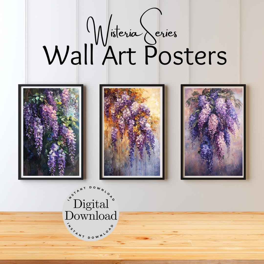 Wisteria Wall Art Print Set, Purple Floral Home Decor (digital Download) -  Etsy