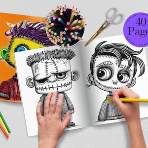 PRINTABLE Baby Monsters Coloring Pages | Halloween Coloring Pages | Kids Coloring Pages | Coloring Pages For Adults | Monsters Coloring Book