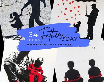 Father's Day Clipart: 34 Dad Art Images, Sublimation Design (Digital Download)