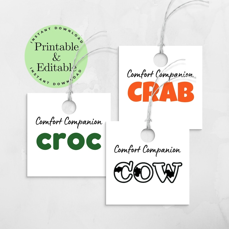 Cadeaukaartjes emotionele steun: afdrukbare dierenontwerpen (bewerkbare pdf) afbeelding 1