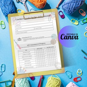 EDITABLE + PRINTABLE Crochet Class Evaluation Form, Editable Performance Review Template, Self-Assessment, HR Forms, Instant Download