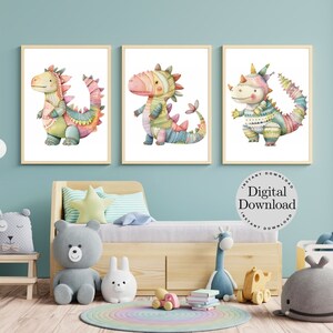Dinosaurs Wall Art | Dinosaur Print | Dinosaur Nursery Decor | Kids Decor | Dinosaur Décor | Brontosaurus Print Set | Printable Wall Art