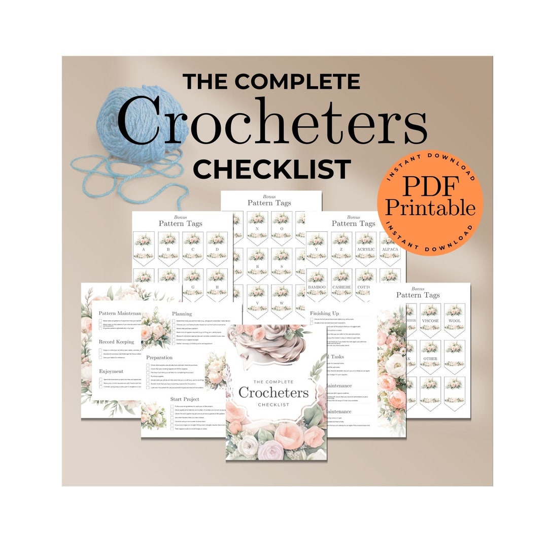 PRINTABLE Pdf Form | Crochet Project Tracker | Crochet Planner ...