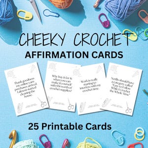 Cartões de afirmação de crochê atrevidos para impressão - Edição preto e branco, citações positivas, presentes artesanais, decoração exclusiva para casa