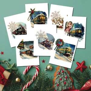 PRINTABLE Christmas Greeting Cards - Series 2, Instant Download, 7 Printable Greeting Cards, Merry Christmas Card, Holiday Card To Download