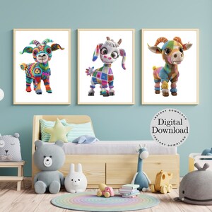 Goats Wall Art, Farm Animal Art, Goat Art, Goat Wall Decor, Goat Print, Rustic Farmhouse Decor, Goat Gifts For Women, Nursery Art