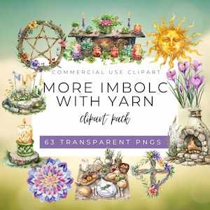 Imbolc with Yarn Clipart Pack | Commercial Use | Pagan Festivals | Pre-Cropped Png | Pagan Wiccan Celtic Witchy Neopagan Witch