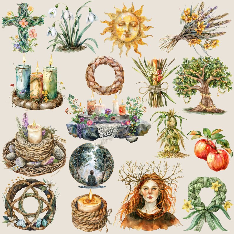 Imbolc Yarn Clipart Pack: Pagan Witchcraft Graphics (commercial Use) - Etsy