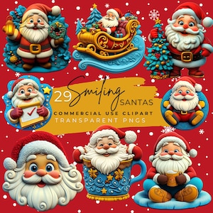 Santa Clipart, Christmas Graphics, Digital Download PNG, Printable Santa Art, Festive Holiday Designs, Cute Christmas PNG, Festive Santa