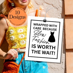 EDITABLE Slow Fashion Tags Printable Tags Eco Fashion Ethical Fashion Labels image 1