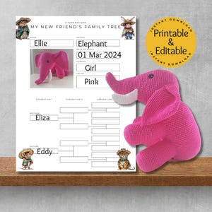 EDITABLE + PRINTABLE Amigurumi Friend Family Tree Template - Mexi Edition, Genealogy Chart, Family Tree Template, Family Tree Printable