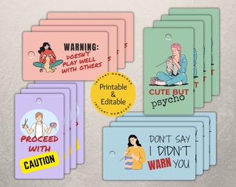 Sassy Crochet Knitting Gift Tags: Funny Craft Tags (Printable + Editable)